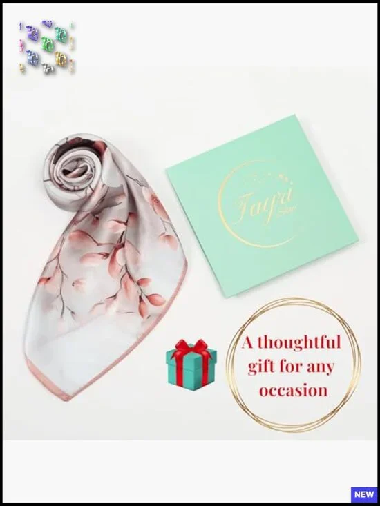 Pure Silk Square Scarf Lightweight Mulberry Neckerchief Elegant Versatile - Picture 3 of 7